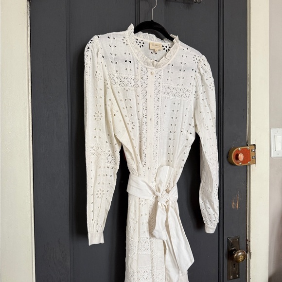 Sezane White Long Sleeve Dress - Picture 3 of 5